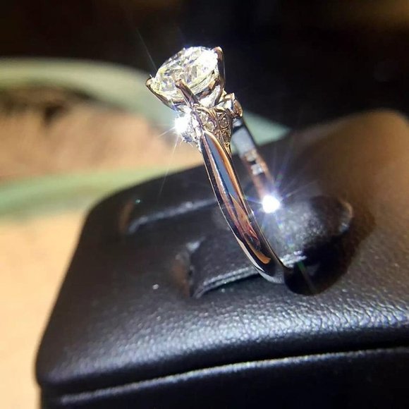 💞Refine Beautiful Flower Pure Cubic Silver Rings for Women, MARR9153 - Picture 6 of 8